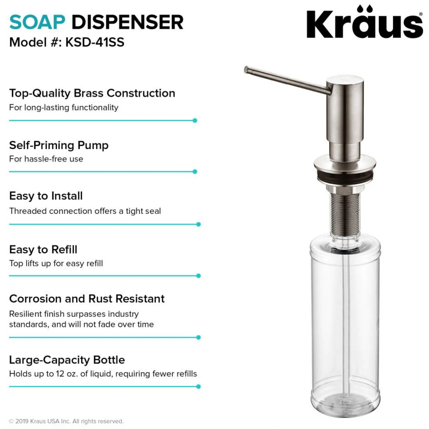 KRAUS Kitchen Soap Dispenser in Chrome