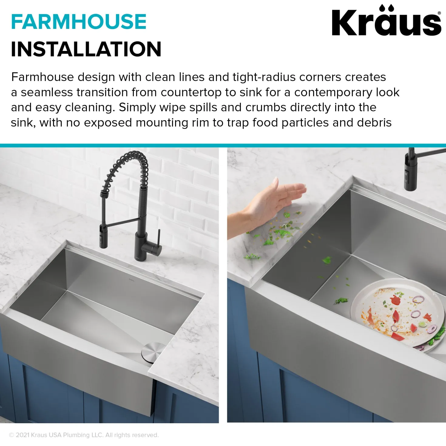 KRAUS Kore 27" Apron Front Workstation 16 Gauge Stainless Steel Kitchen Sink