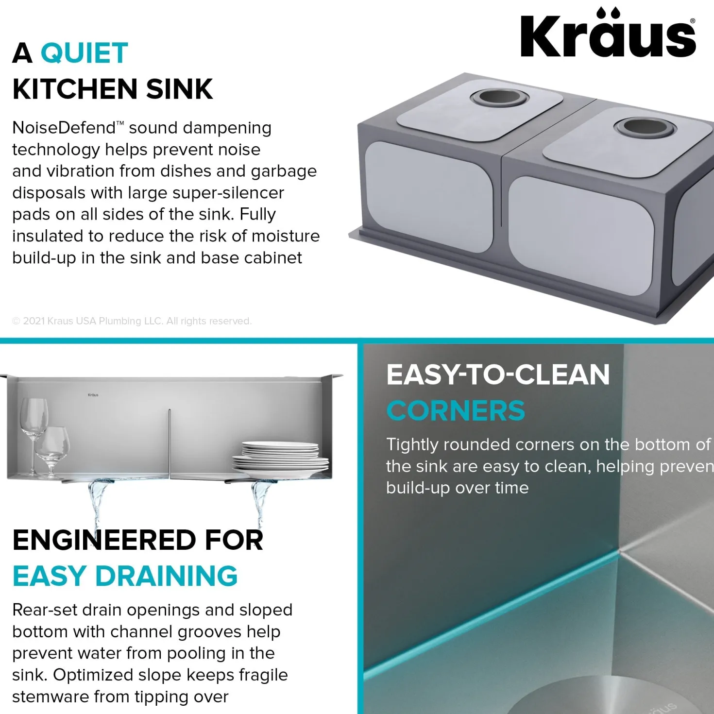 KRAUS Kore 30" Double Bowl Drop-In Workstation 16 Gauge Stainless Steel Kitchen Sink with Accessories