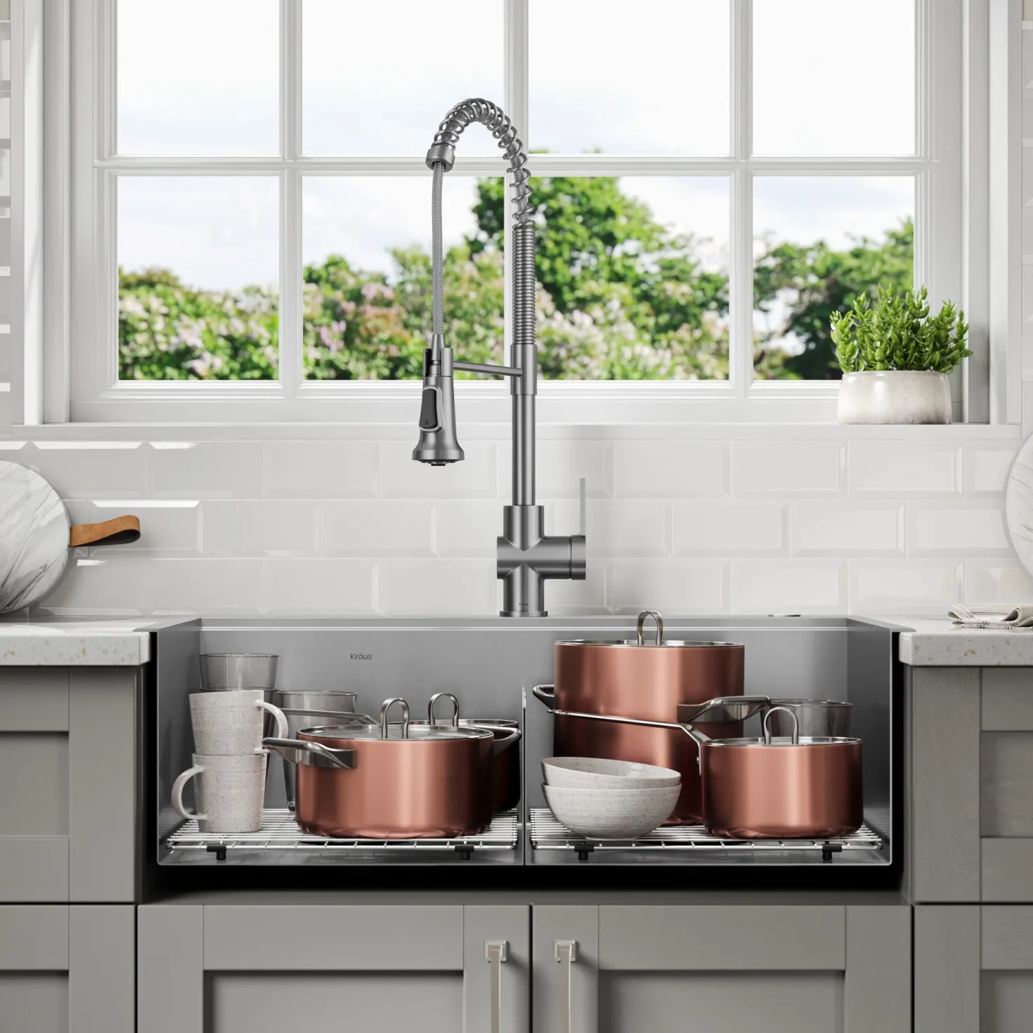 KRAUS Kore 30" Double Bowl Drop-In Workstation 16 Gauge Stainless Steel Kitchen Sink with Accessories