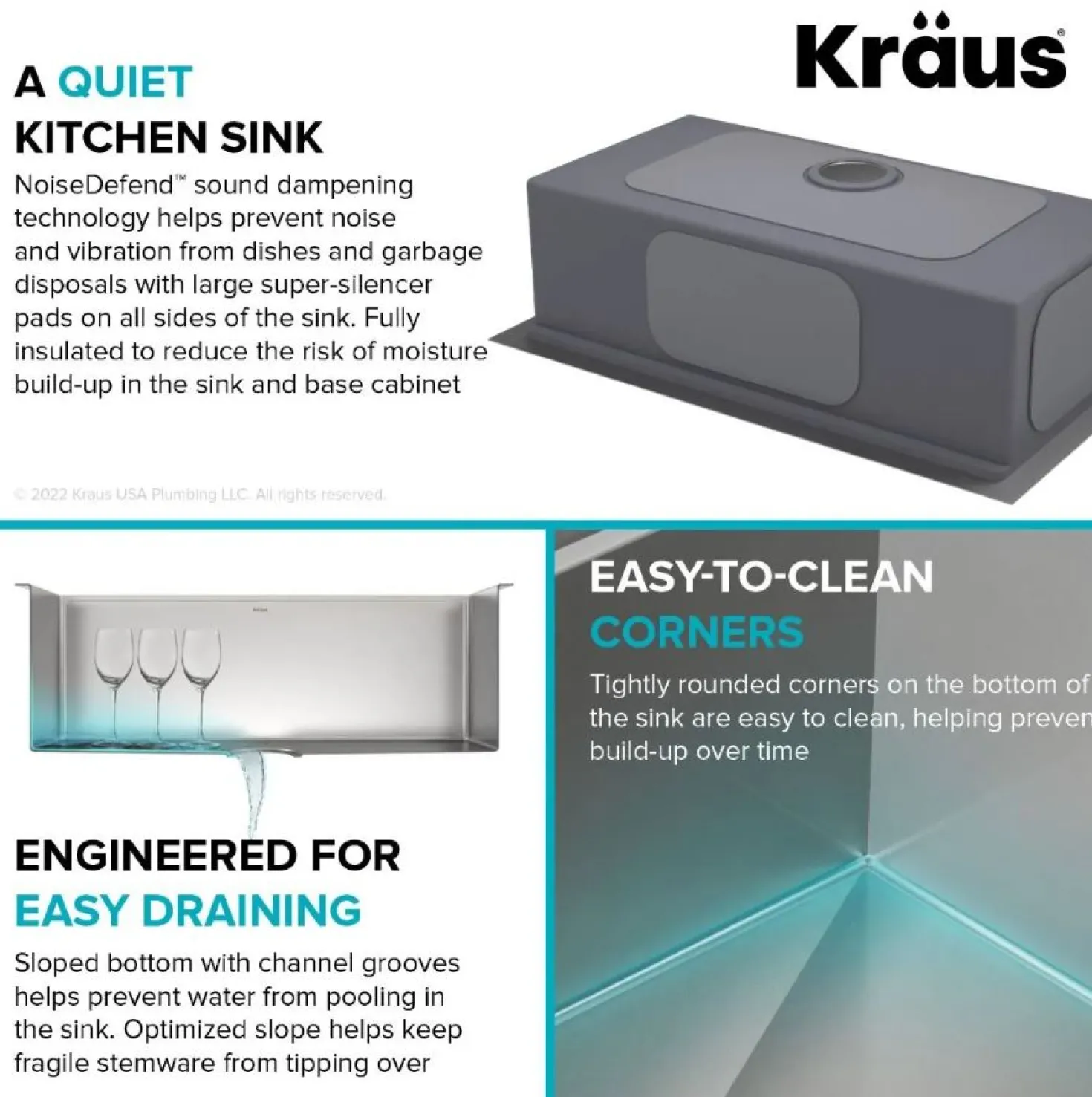 KRAUS Kore 33" Drop-In Single Bowl 16 Gauge Workstation Sink