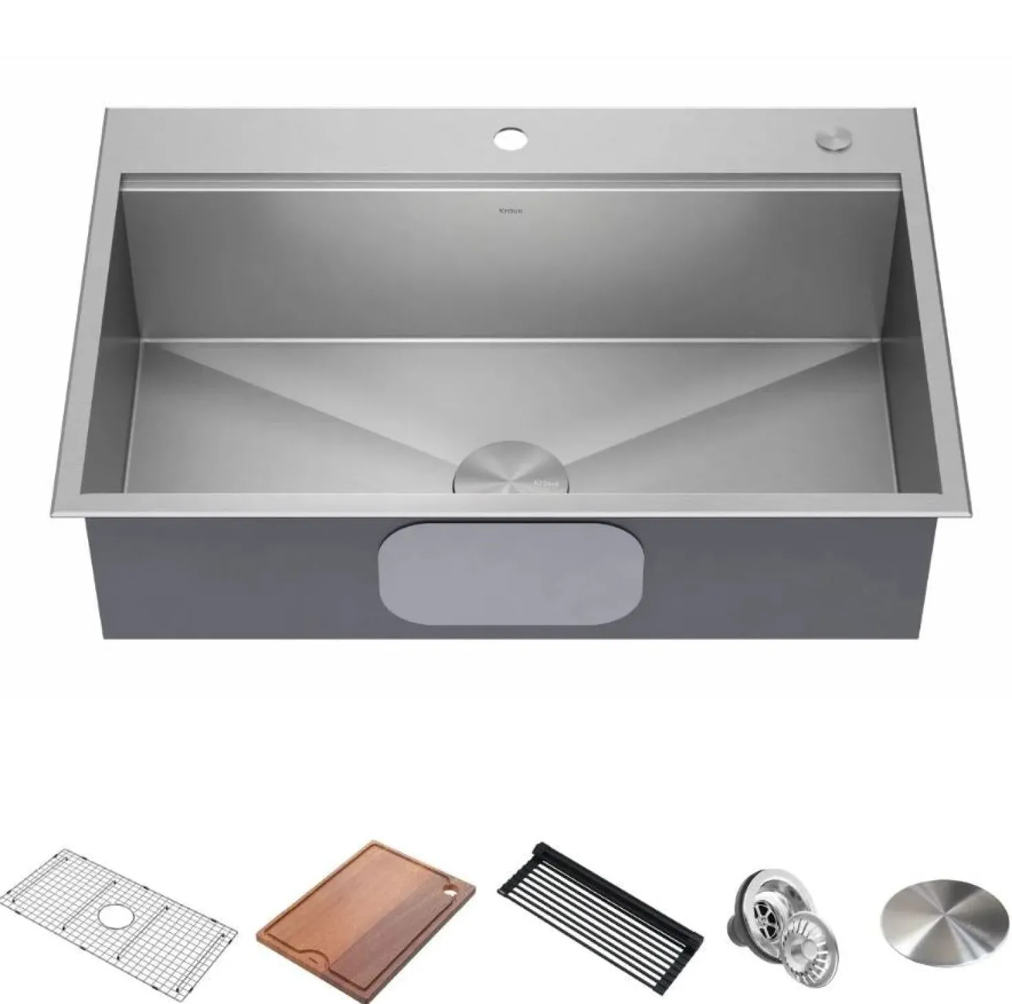 KRAUS Kore 33" Drop-In Single Bowl 16 Gauge Workstation Sink