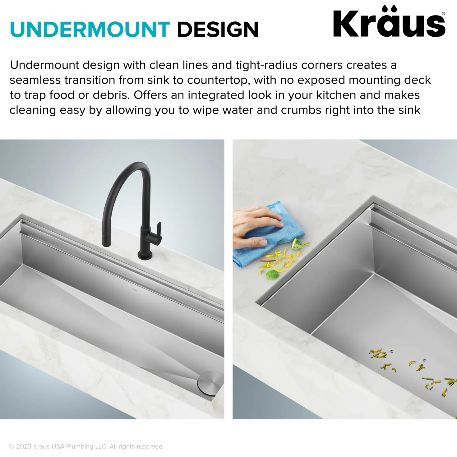 KRAUS Kore Dual Tier 57" Undermount Workstation 16 Gauge Single Bowl Kitchen Sink
