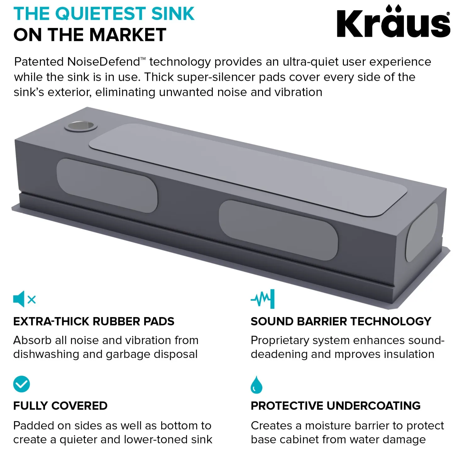 KRAUS Kore Dual Tier 57" Undermount Workstation 16 Gauge Single Bowl Kitchen Sink