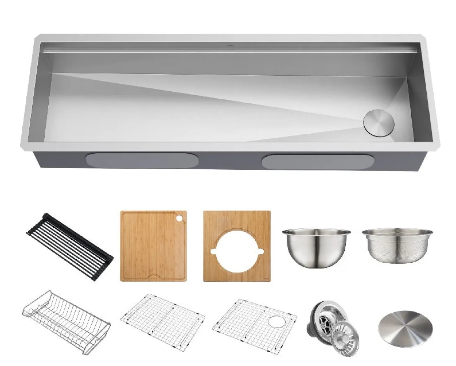 KRAUS Kore Dual Tier 57" Undermount Workstation 16 Gauge Single Bowl Kitchen Sink