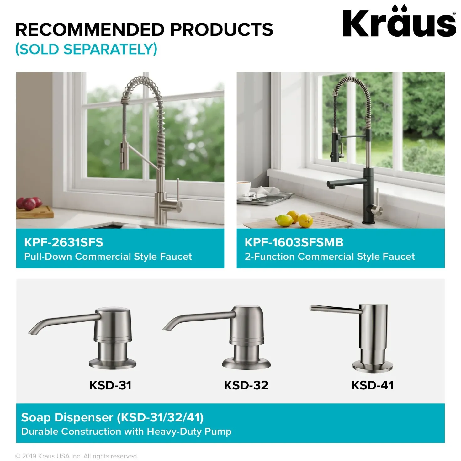 KRAUS Kore 2-Tier Workstation 45" Undermount 16 Gauge Single Bowl Stainless Steel Kitchen Sink with Accessories