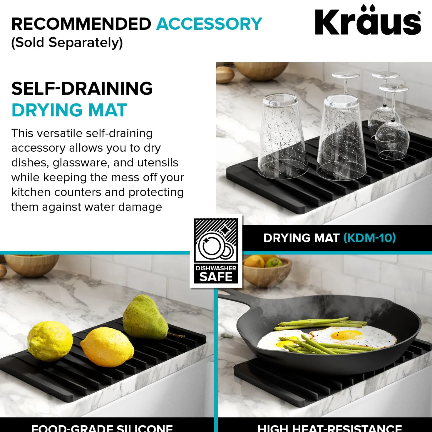 KRAUS Kore 28" Undermount Workstation 16 Gauge Stainless Steel Single Bowl Kitchen Sink with Accessories
