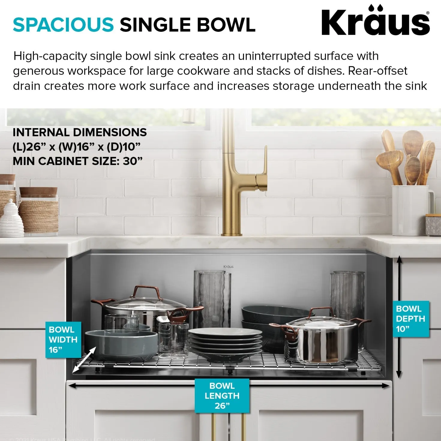KRAUS Kore 28" Undermount Workstation 16 Gauge Stainless Steel Single Bowl Kitchen Sink with Accessories