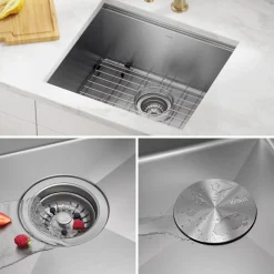 KRAUS Kore 21" Undermount Workstation 16 Gauge Stainless Steel Single Bowl Kitchen Sink with Accessories