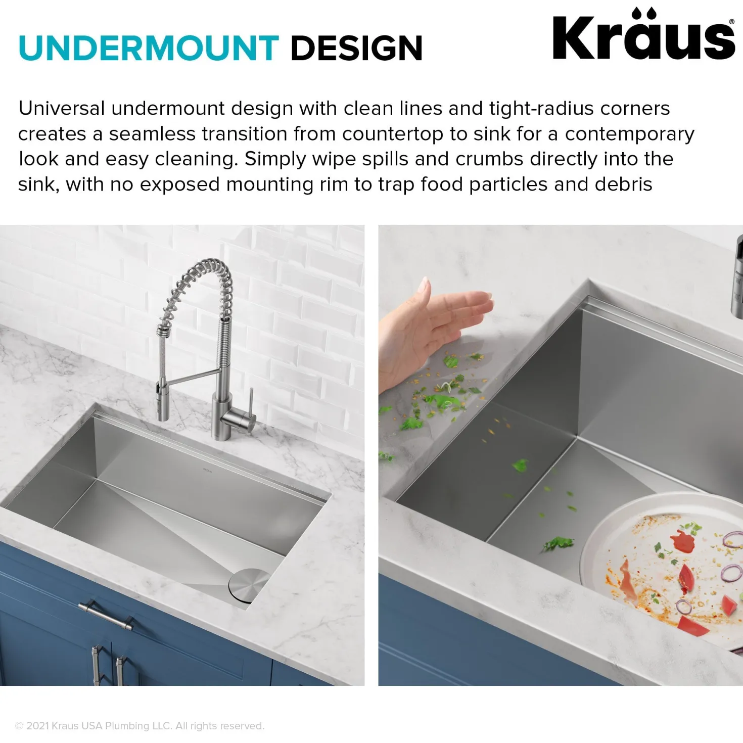 KRAUS Kore 21" Undermount Workstation 16 Gauge Stainless Steel Single Bowl Kitchen Sink with Accessories