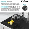 KRAUS Kore Workstation 33" Drop-In 16 Gauge Single Bowl Kitchen Sink in PVD Gunmetal