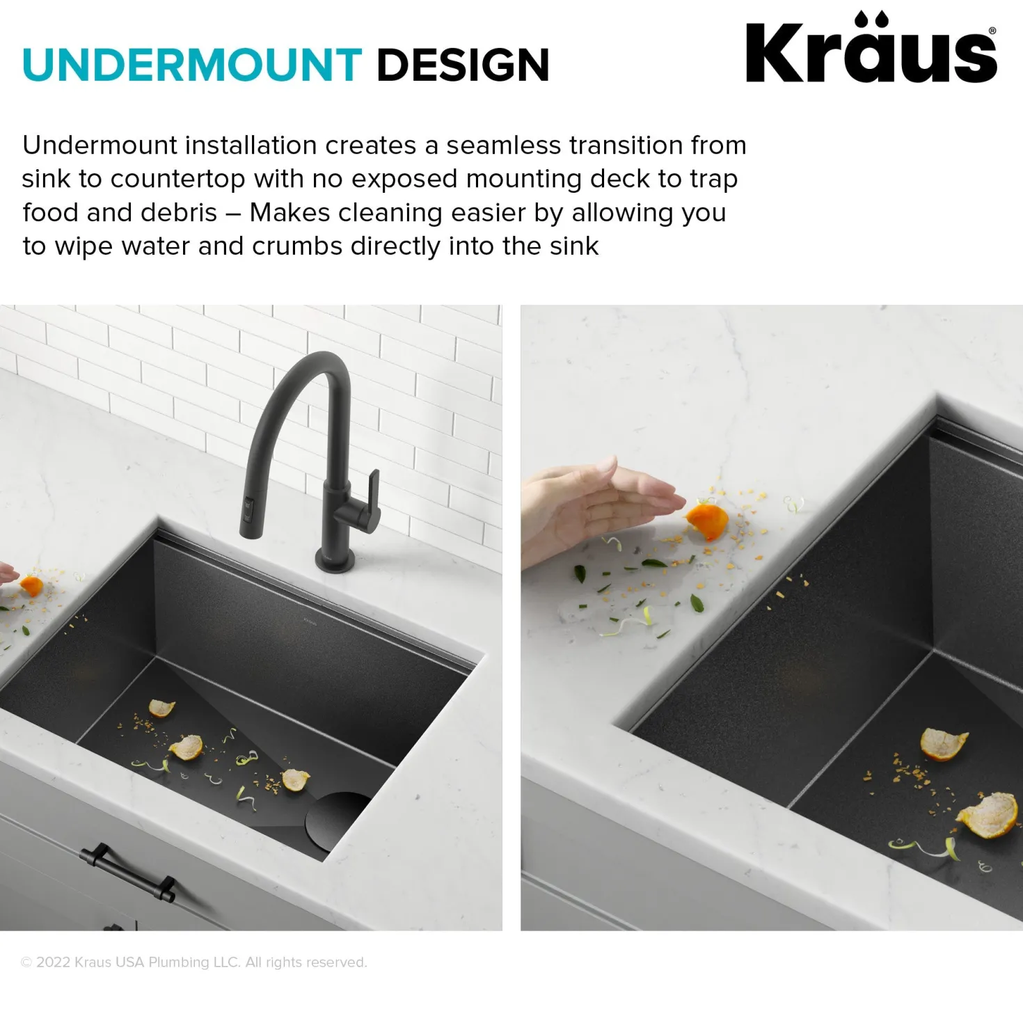 KRAUS Kore Workstation 23" Undermount Kitchen Sink in 16 Gauge PVD Gunmetal