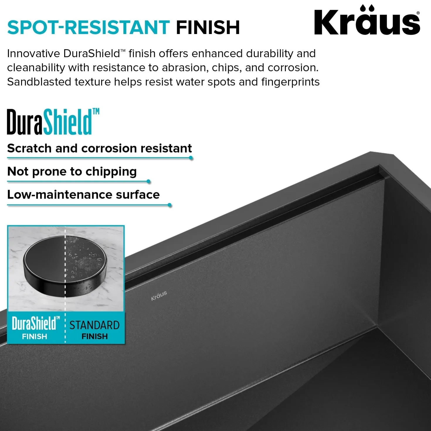 KRAUS Kore Workstation 23" Undermount Kitchen Sink in 16 Gauge PVD Gunmetal