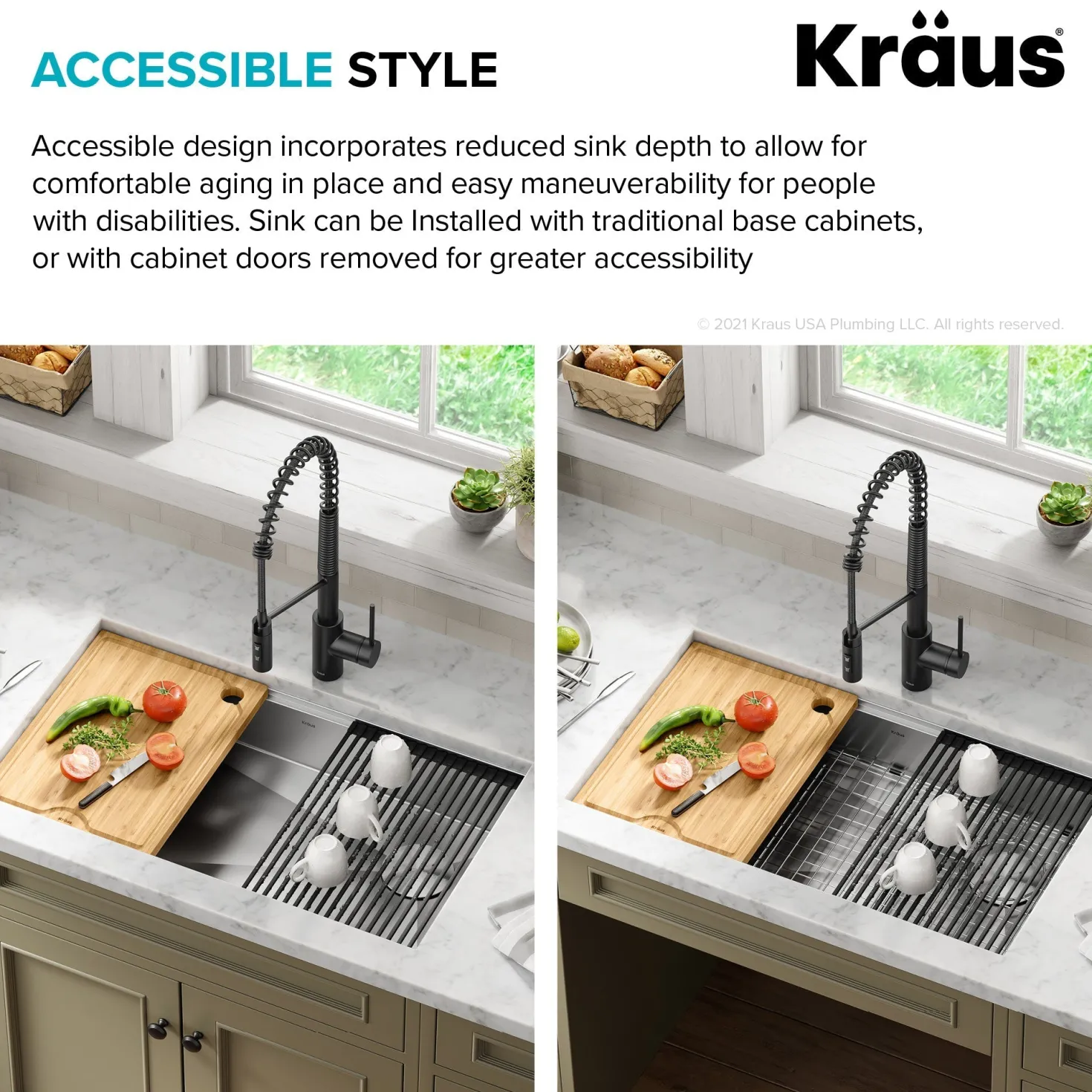 KRAUS Kore Workstation 32" Undermount 16 Gauge 5.5" Deep Single Bowl ADA Kitchen Sink