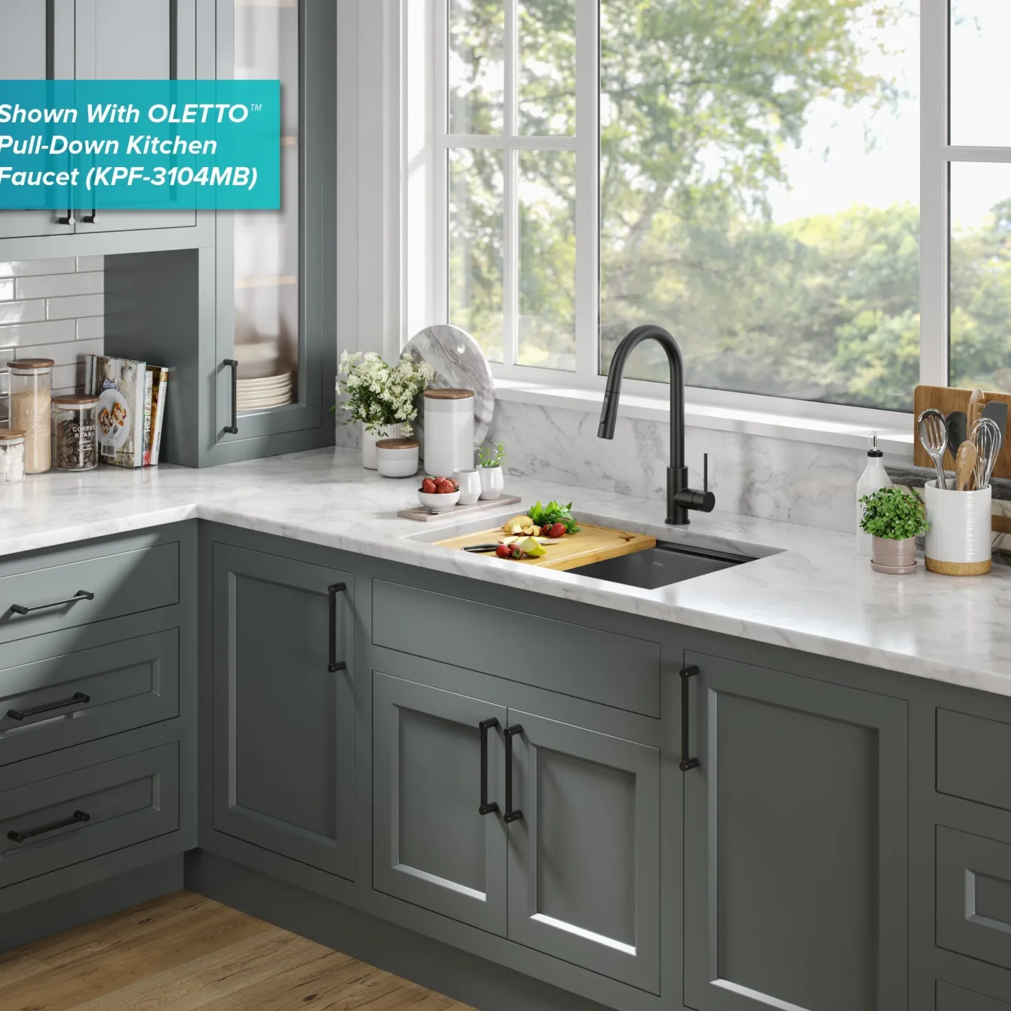KRAUS Kore Workstation 27" Undermount 16 Gauge Single Bowl Kitchen Sink in PVD Gunmetal