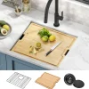 KRAUS Kore Workstation 21" Undermount 16 Gauge Bar or Kitchen Sink in PVD Gunmetal