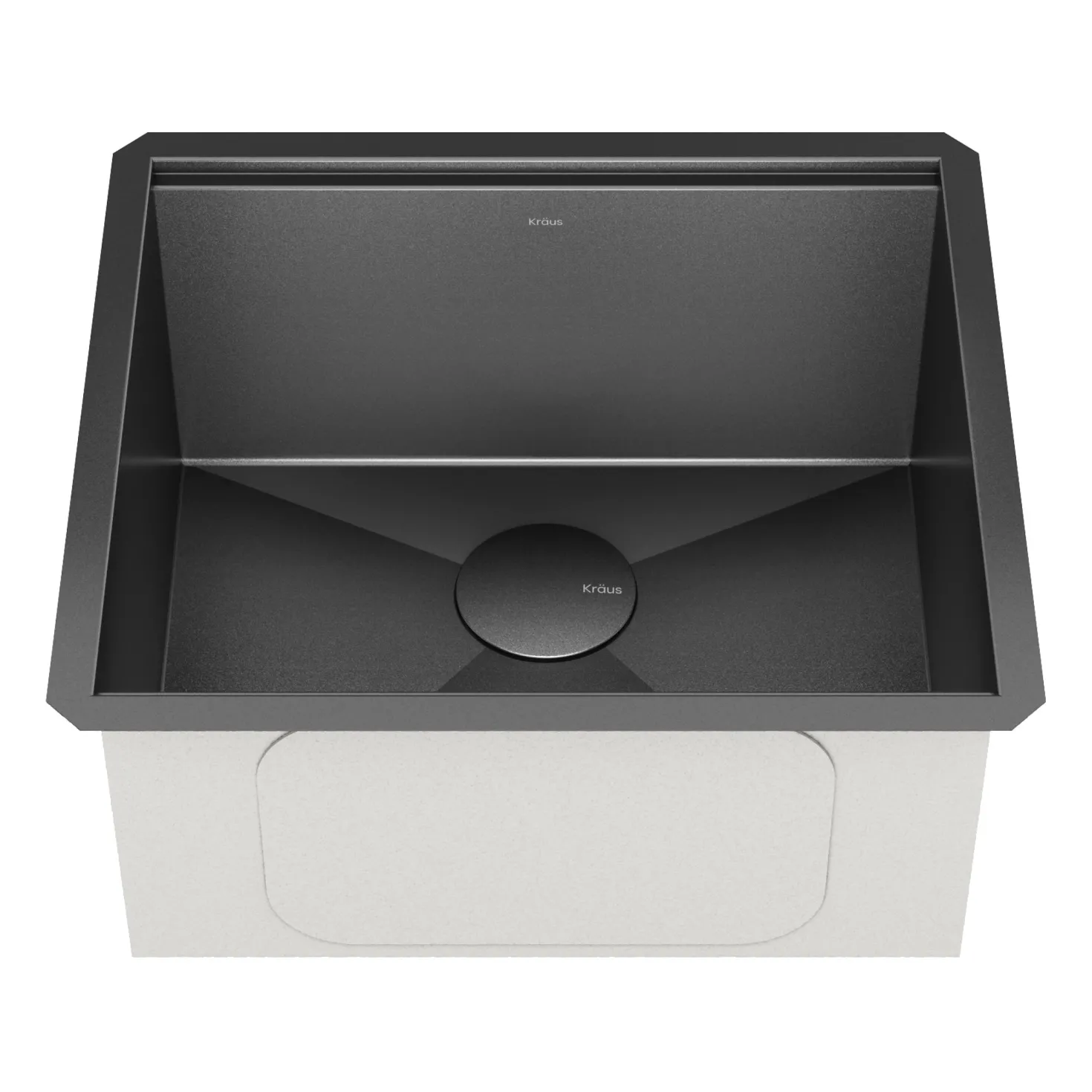 KRAUS Kore Workstation 21" Undermount 16 Gauge Bar or Kitchen Sink in PVD Gunmetal