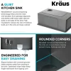 KRAUS Kore Workstation 17" Undermount 16 Gauge Bar or Prep Sink in PVD Gunmetal
