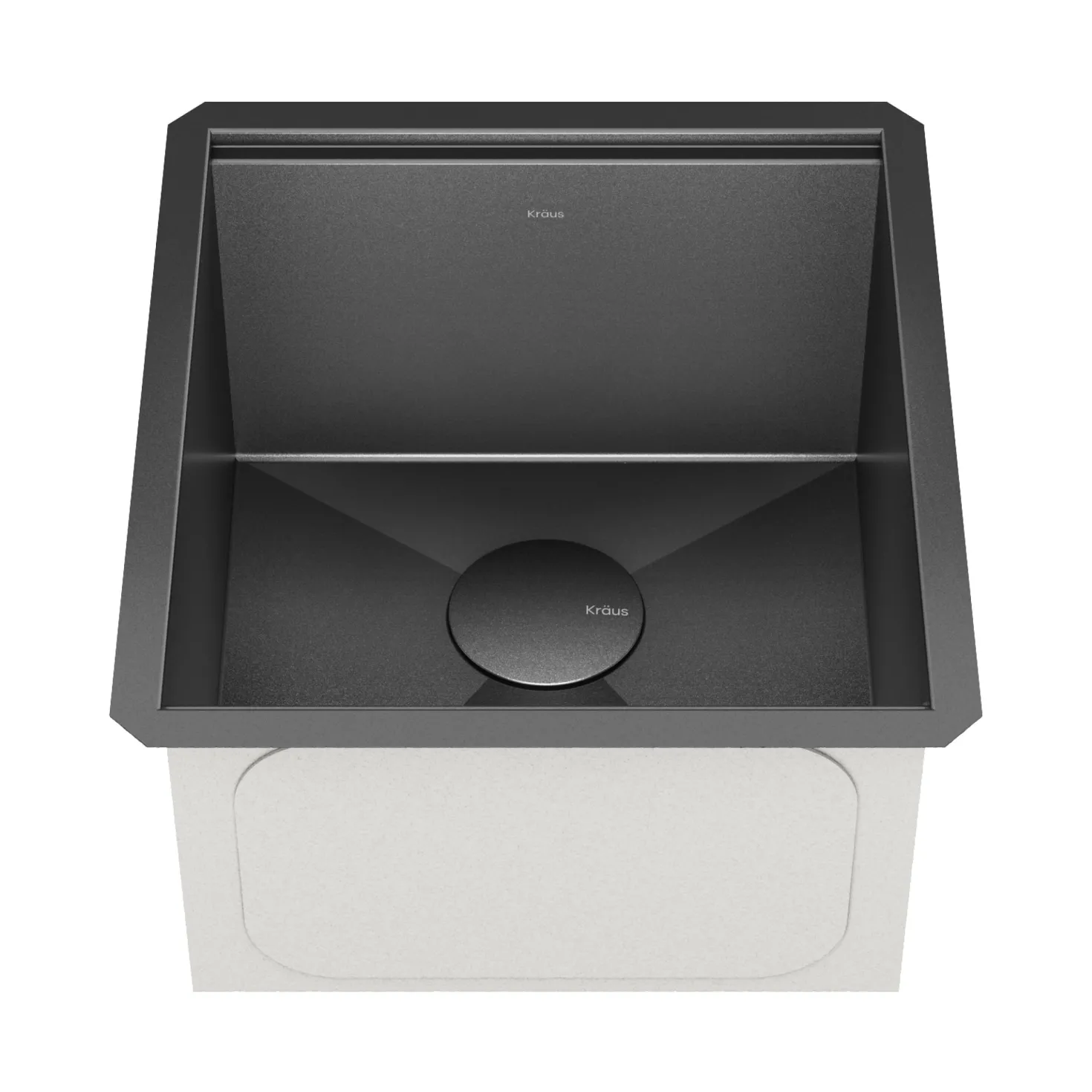 KRAUS Kore Workstation 17" Undermount 16 Gauge Bar or Prep Sink in PVD Gunmetal