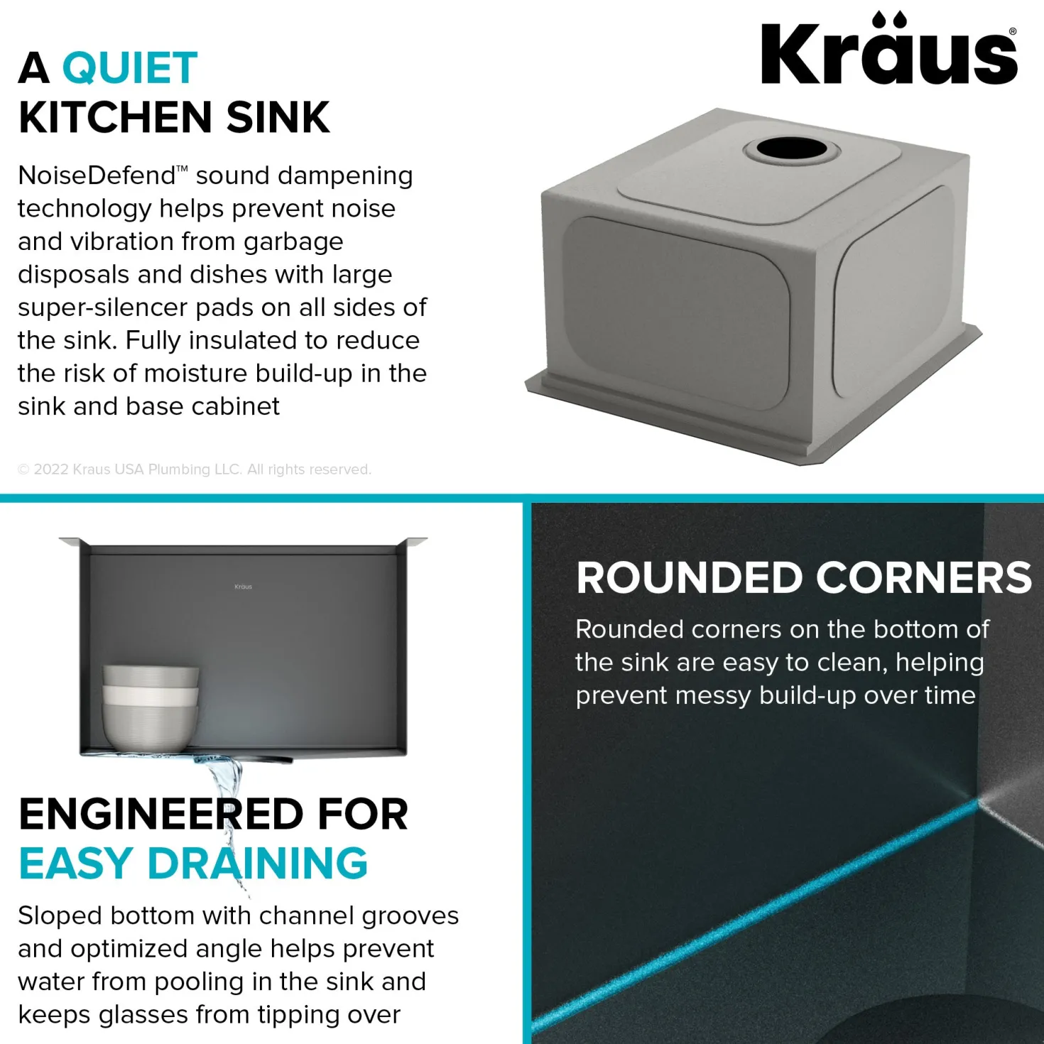 KRAUS Kore Workstation 17" Undermount 16 Gauge Bar or Prep Sink in PVD Gunmetal