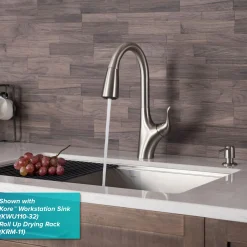 KRAUS Merlin Single Handle Pull-Down Kitchen Faucet in Spot Free Stainless Steel