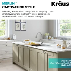 KRAUS Merlin Single Handle Pull-Down Kitchen Faucet in Spot Free Stainless Steel