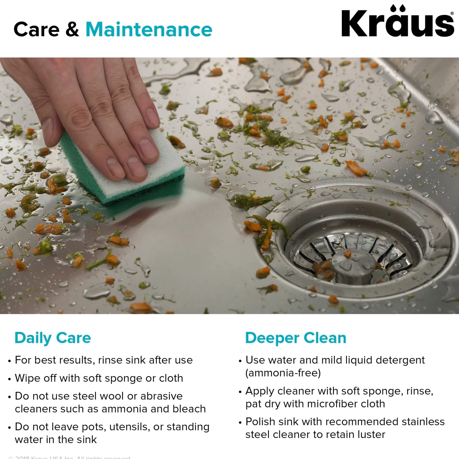 KRAUS 33" Modern Flat Front Farmhouse Stainless Steel Kitchen Sink with Off Center Drain
