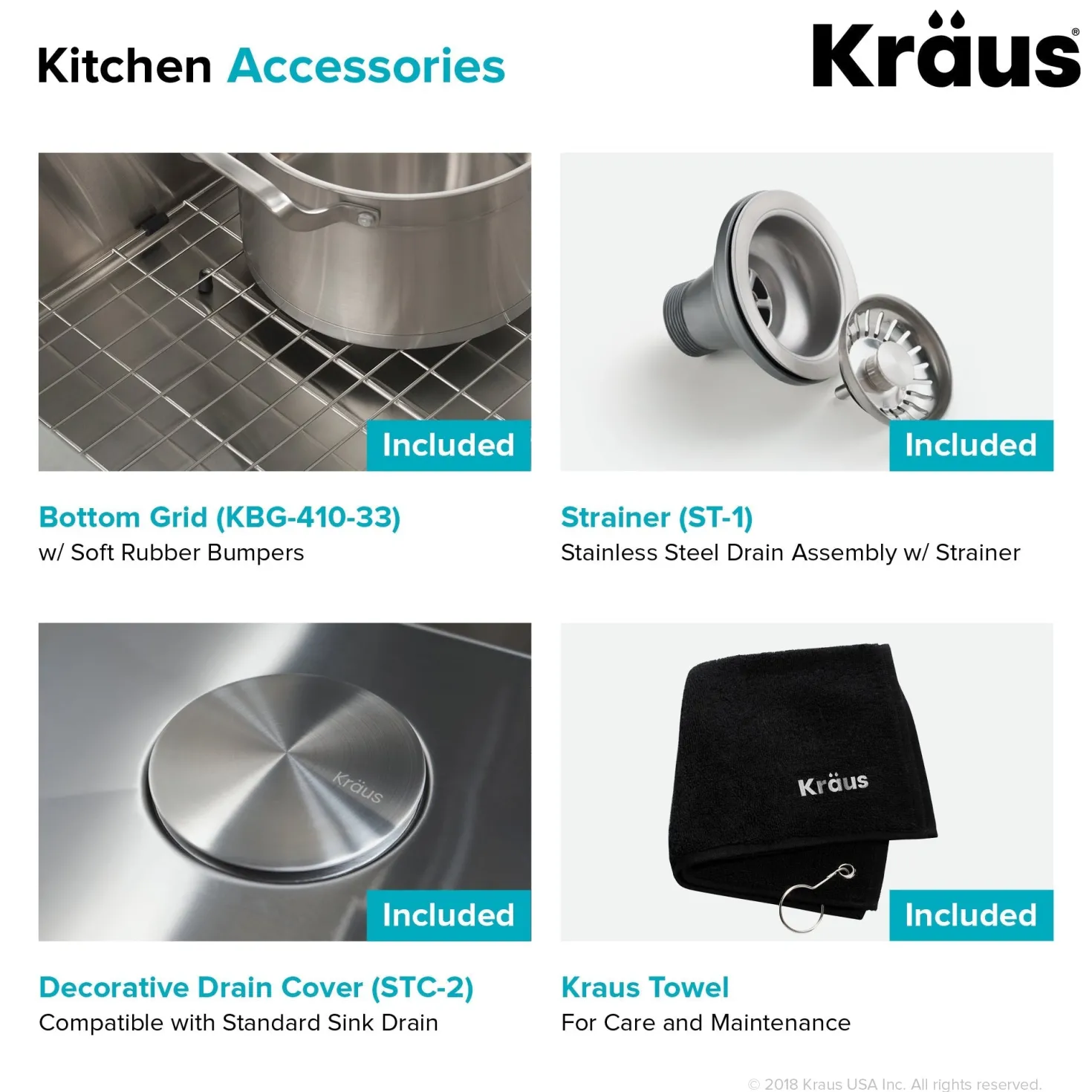 KRAUS 33" Modern Flat Front Farmhouse Stainless Steel Kitchen Sink with Off Center Drain