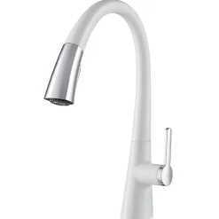 KRAUS Nolen Dual Function Pull-Down Kitchen Faucet in Chrome/White
