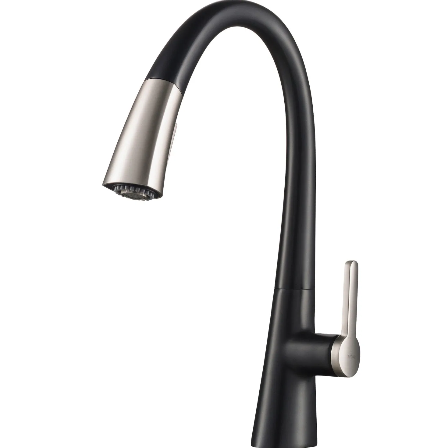 KRAUS Nolen Dual Function Pull-Down Kitchen Faucet in Spot Free Stainless Steel/Matte Black
