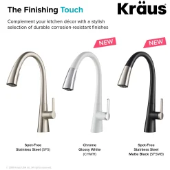KRAUS Nolen Dual Function Pull-Down Kitchen Faucet in Spot Free Stainless Steel/Matte Black