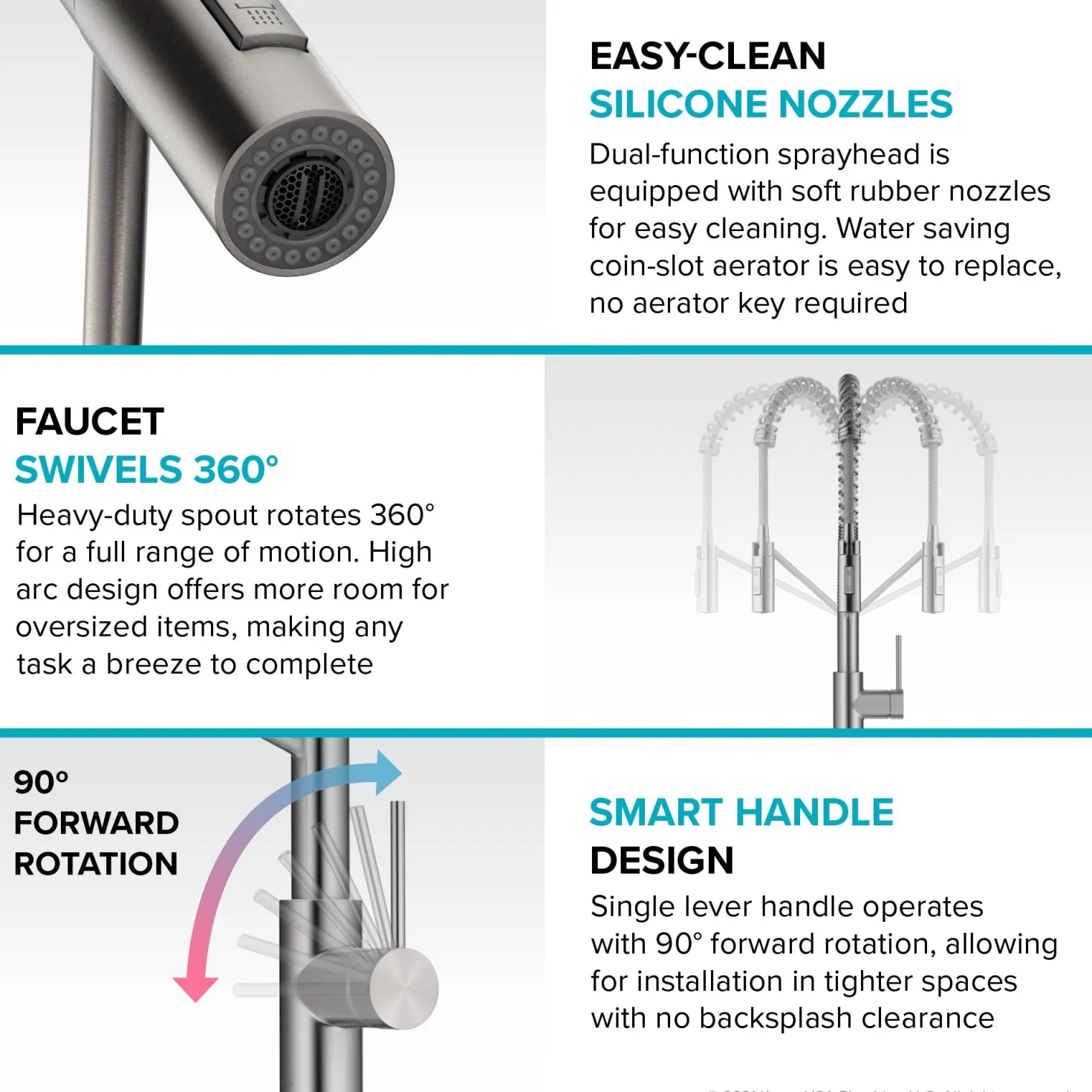 KRAUS Oletto Commercial Style Pull-Down Single Handle Kitchen Faucet in Brushed Brass