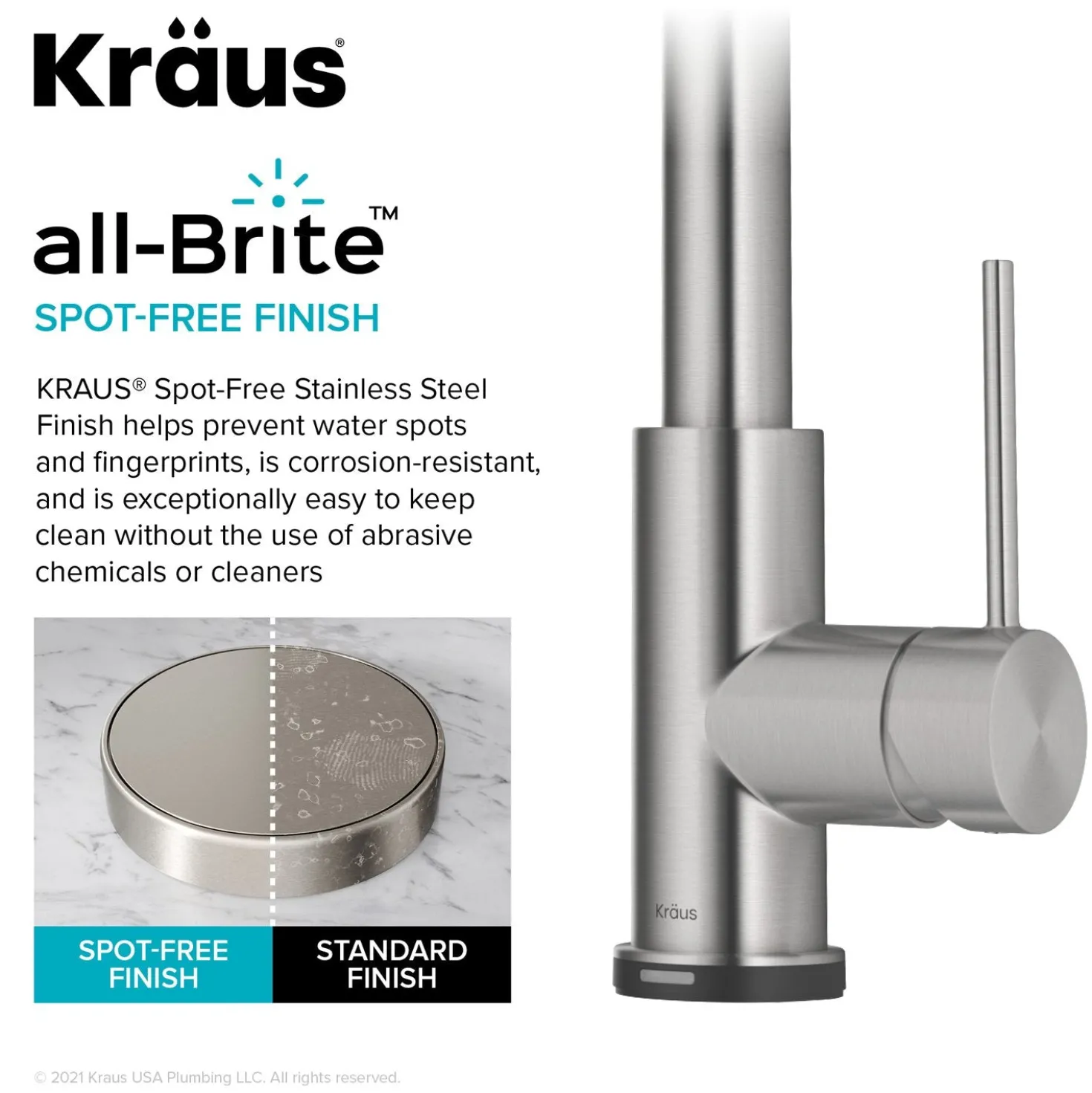 KRAUS Oletto Contemporary Single-Handle Touch Activated with Pull Down Sprayer in Spot Free Stainless Steel