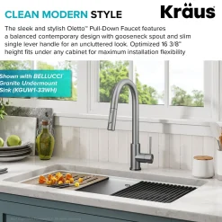 KRAUS Oletto Contemporary Single-Handle Touch Activated with Pull Down Sprayer in Spot Free Stainless Steel