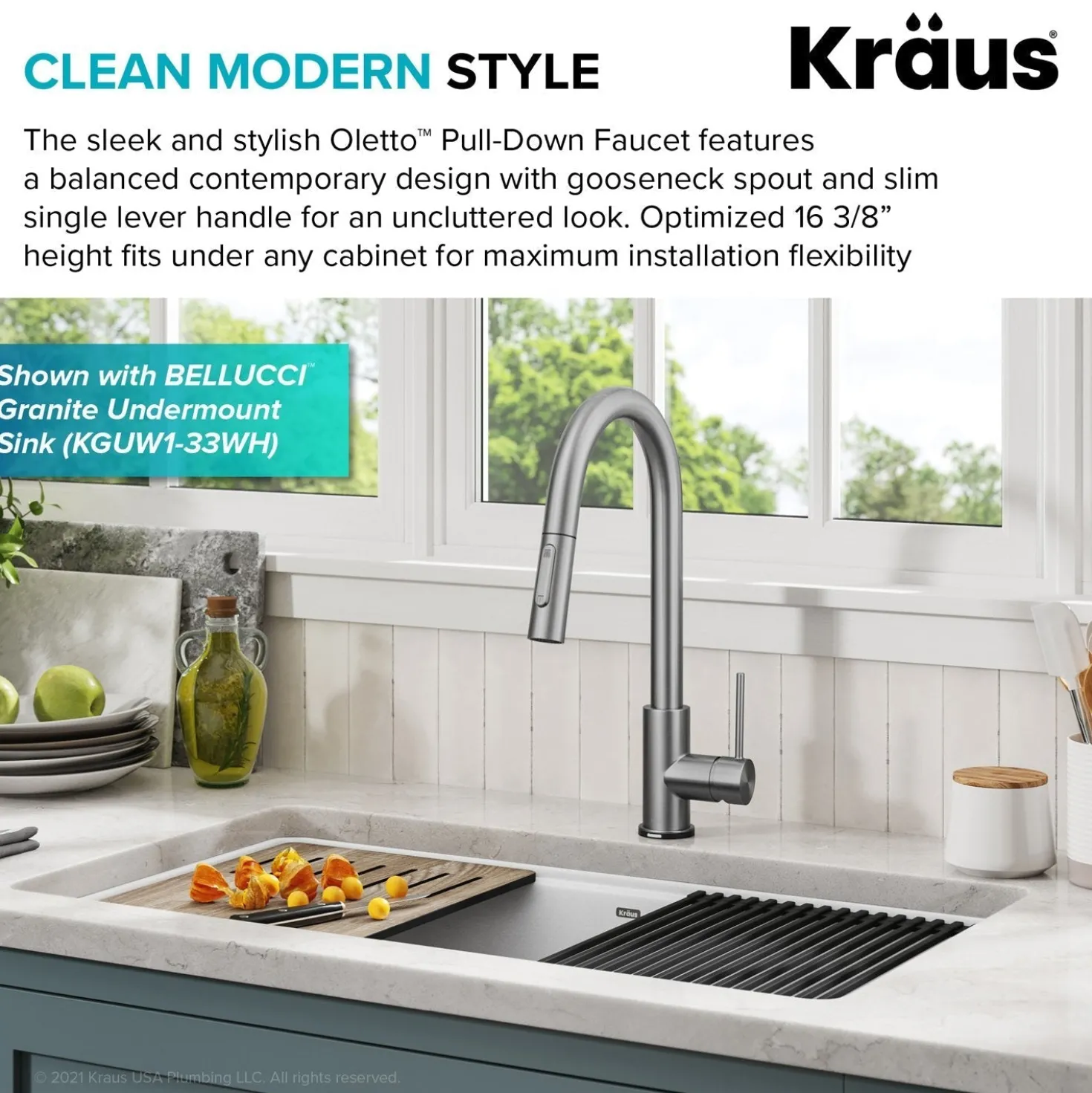 KRAUS Oletto Contemporary Single-Handle Touch Activated with Pull Down Sprayer in Spot Free Stainless Steel