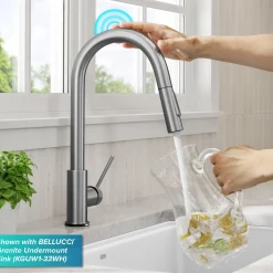 KRAUS Oletto Contemporary Single-Handle Touch Activated with Pull Down Sprayer in Spot Free Stainless Steel