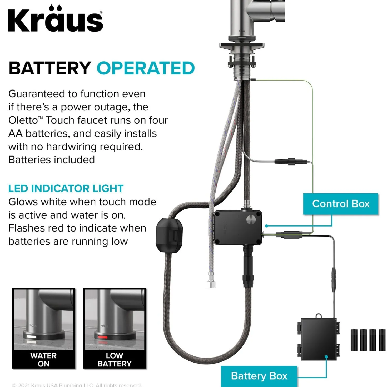 KRAUS Oletto Contemporary Single-Handle Touch Activated with Pull Down Sprayer in Chrome