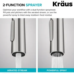 KRAUS Oletto Contemporary Single-Handle Touch Activated with Pull Down Sprayer in Chrome