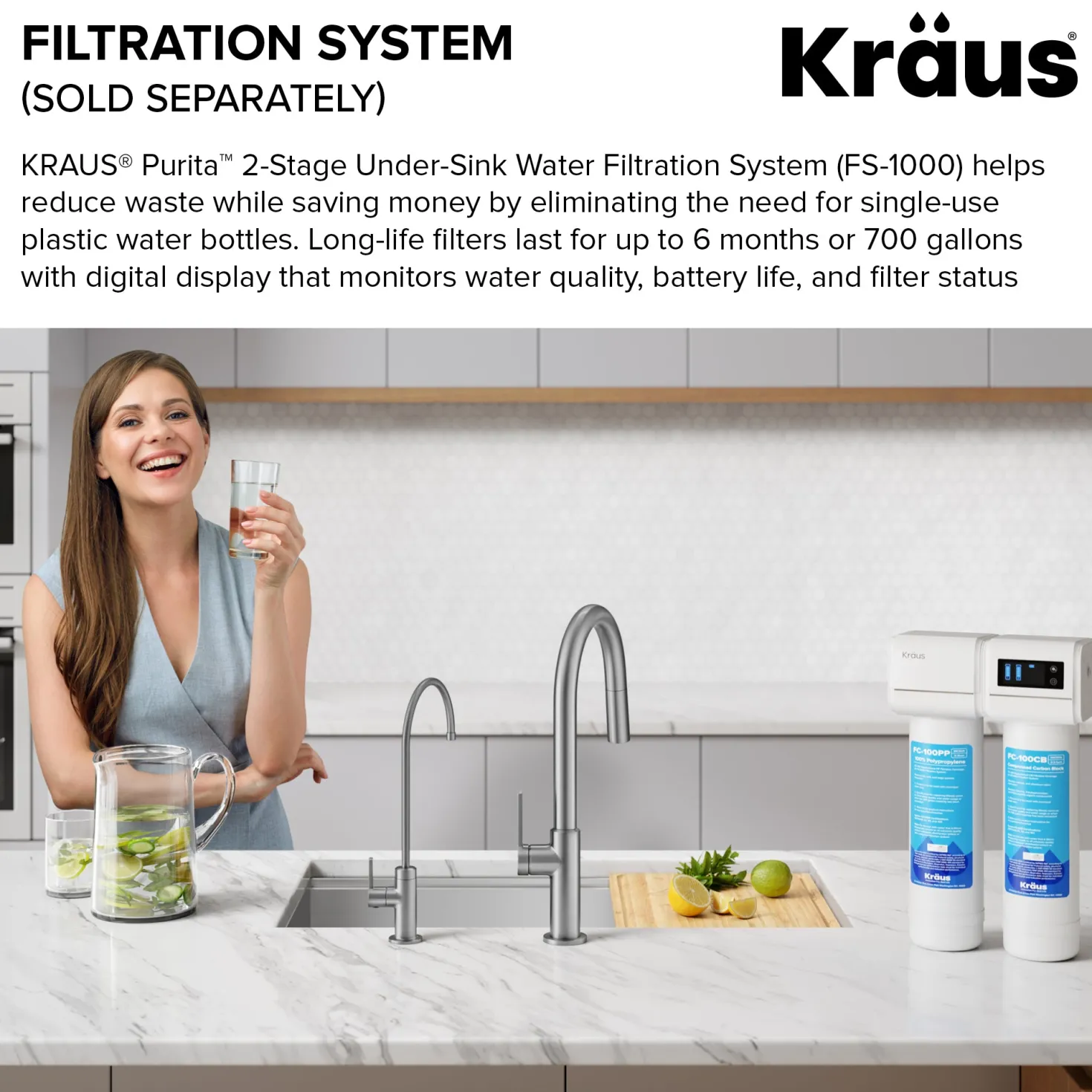 KRAUS Oletto Drinking Water Filter Faucet in Matte Black