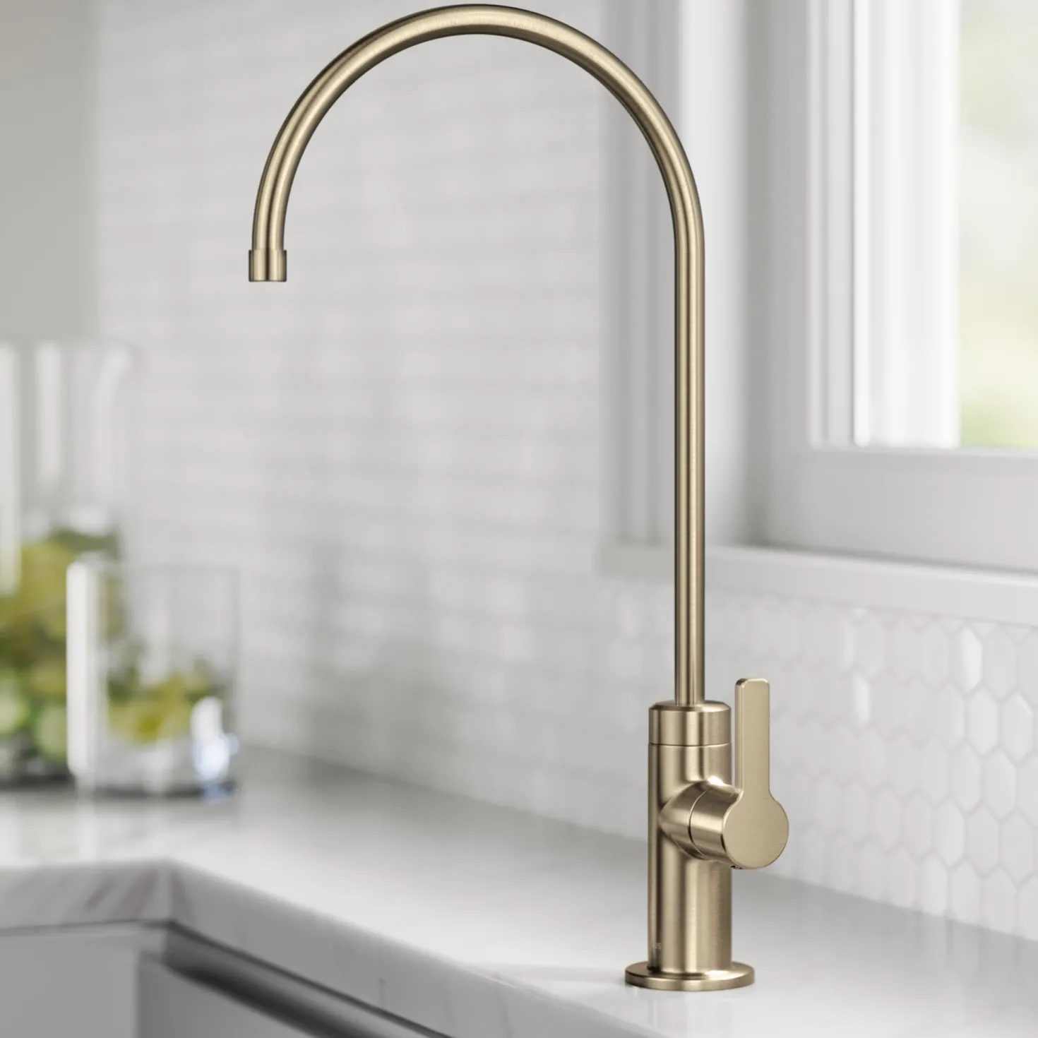 KRAUS Oletto Drinking Water Filter Faucet in Spot-Free Antique Champagne Bronze