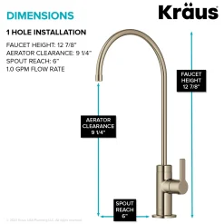 KRAUS Oletto Drinking Water Filter Faucet in Spot-Free Antique Champagne Bronze