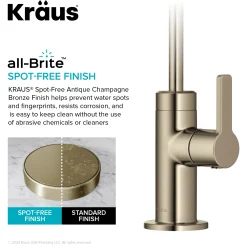 KRAUS Oletto Drinking Water Filter Faucet in Spot-Free Antique Champagne Bronze
