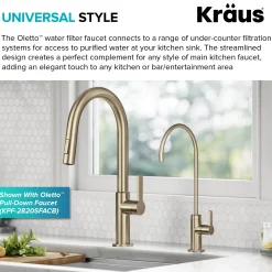 KRAUS Oletto Drinking Water Filter Faucet in Spot-Free Antique Champagne Bronze