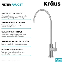 KRAUS Oletto Drinking Water Filter Faucet in Spot-Free Stainless Steel