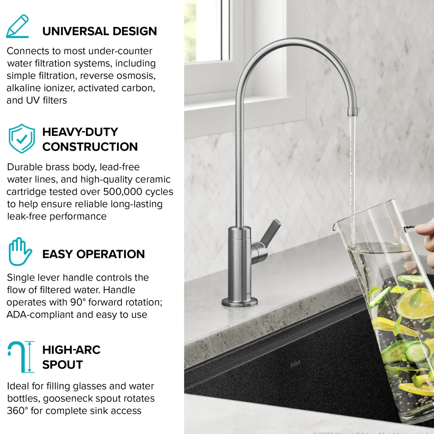 KRAUS Oletto Drinking Water Filter Faucet in Spot-Free Stainless Steel