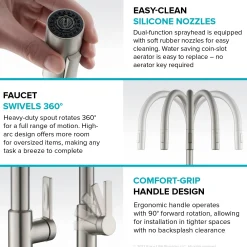 KRAUS Oletto High-Arc Chrome Single Handle Pull-Down Kitchen Faucet
