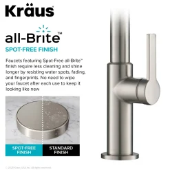 KRAUS Oletto High-Arc Single Handle Pull-Down Kitchen Faucet in Spot Free Stainless Steel