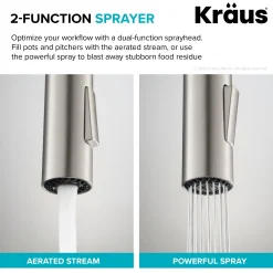 KRAUS Oletto High-Arc Single Handle Pull-Down Kitchen Faucet in Spot Free Stainless Steel