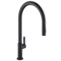 KRAUS Oletto High-Arc Single Handle Pull-Down Kitchen Faucet in Matte Black