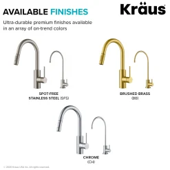 KRAUS Oletto Pull-Down Kitchen Faucet & Purita Water Filter Faucet in Spot Free Stainless Steel